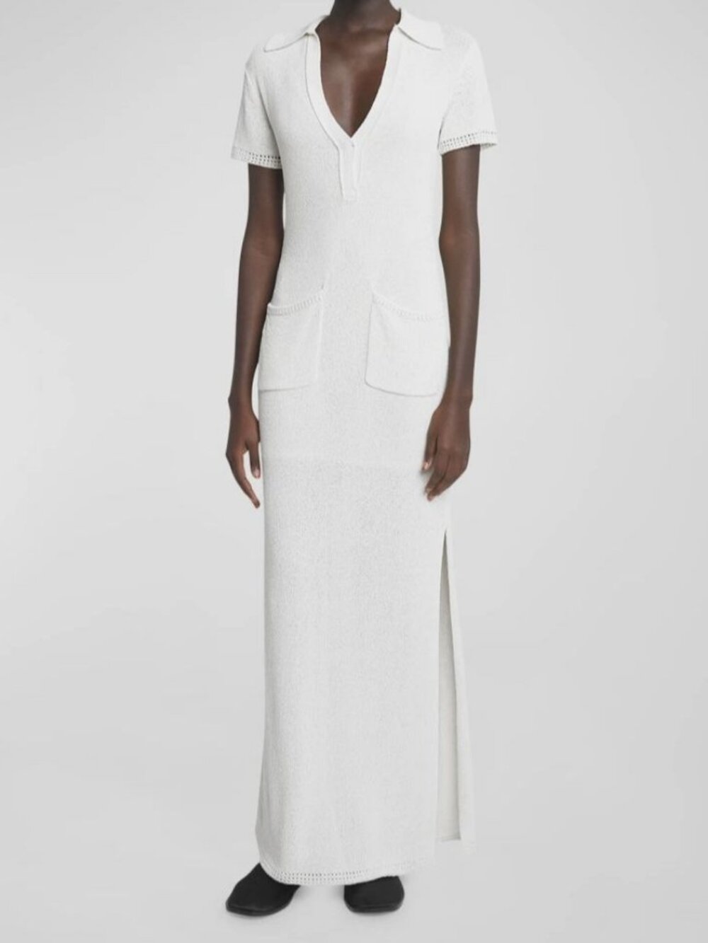 Proenza Schouler Women's White Auden Textured Knit Maxi Dress Size M